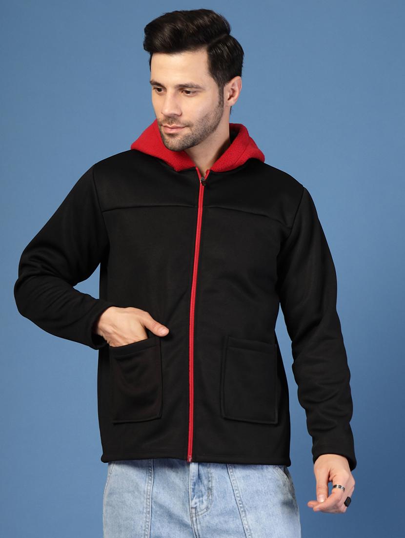 black fleece casual jacket - 21703429 - Zoom Image - 0