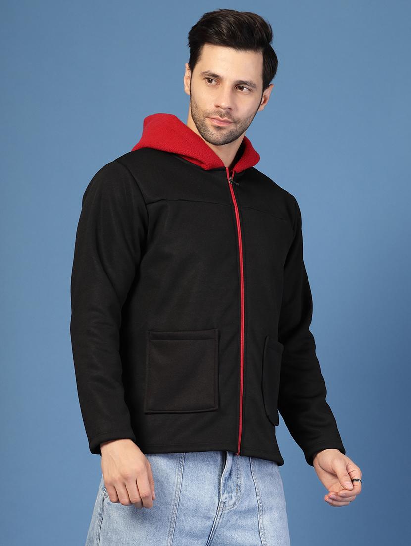 black fleece casual jacket - 21703429 - Standard Image - 2