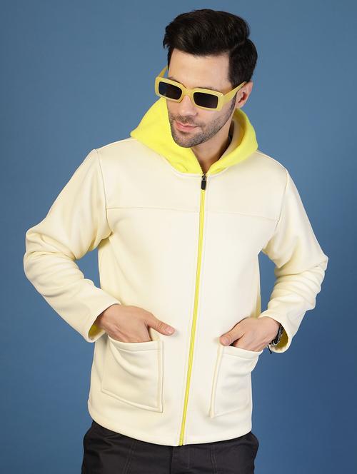 off white fleece casual jacket - 21703430 -  Standard Image - 0