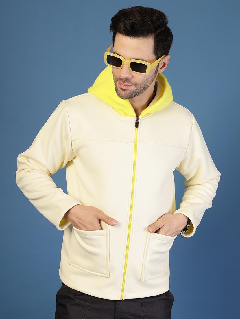 off white fleece casual jacket - 21703430 -  Zoom Image - 0