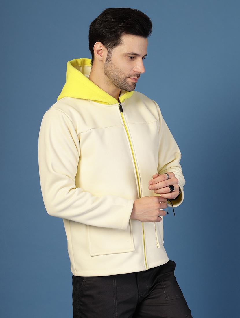 off white fleece casual jacket - 21703430 - Standard Image - 2
