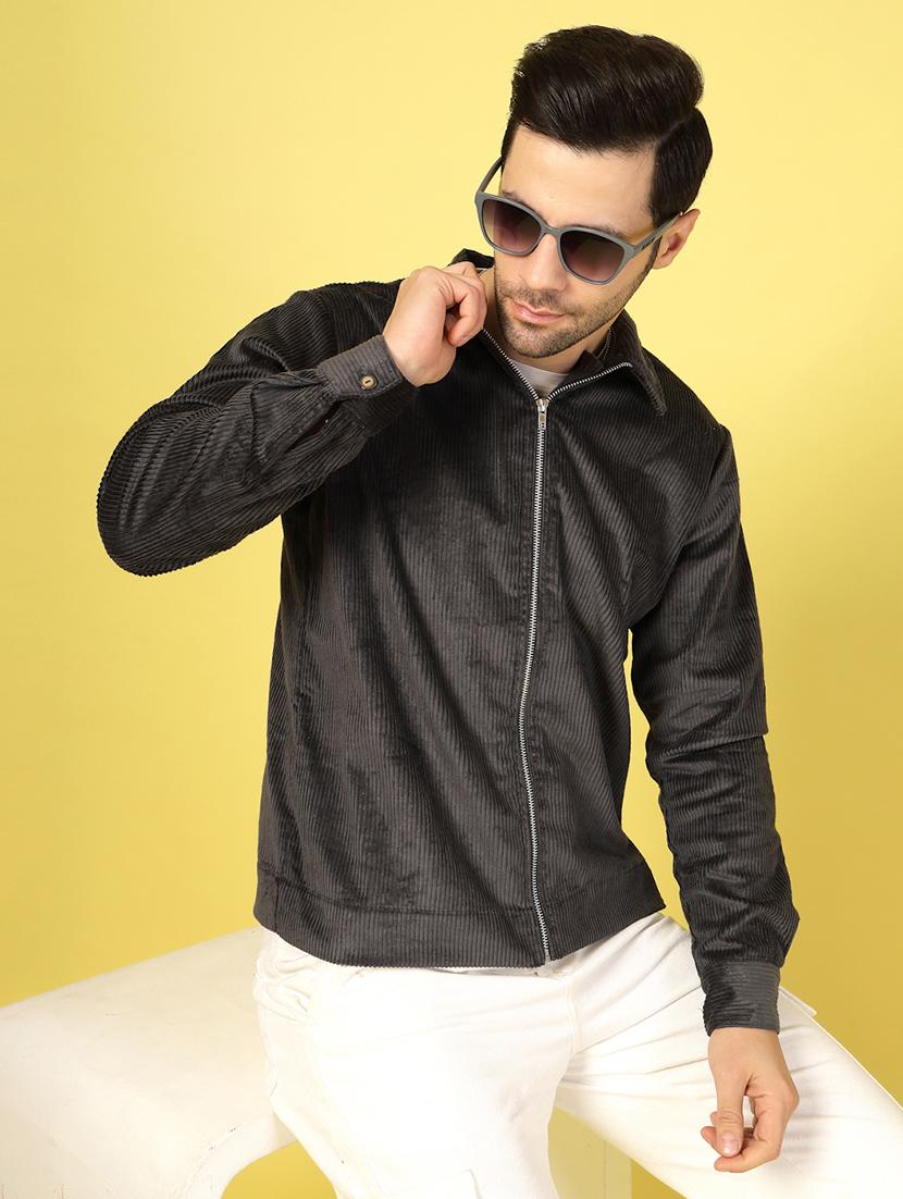 men solid long sleeve casual jacket - 21703433 - Standard Image - 2