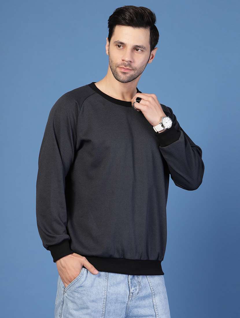 men long sleeves self design sweatshirt - 21703436 - Standard Image - 2