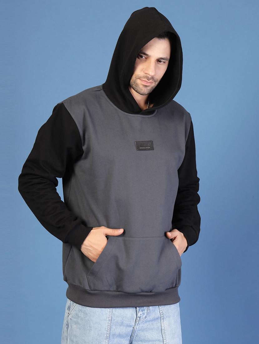 grey fleece color block sweatshirt - 21703440 - Standard Image - 2