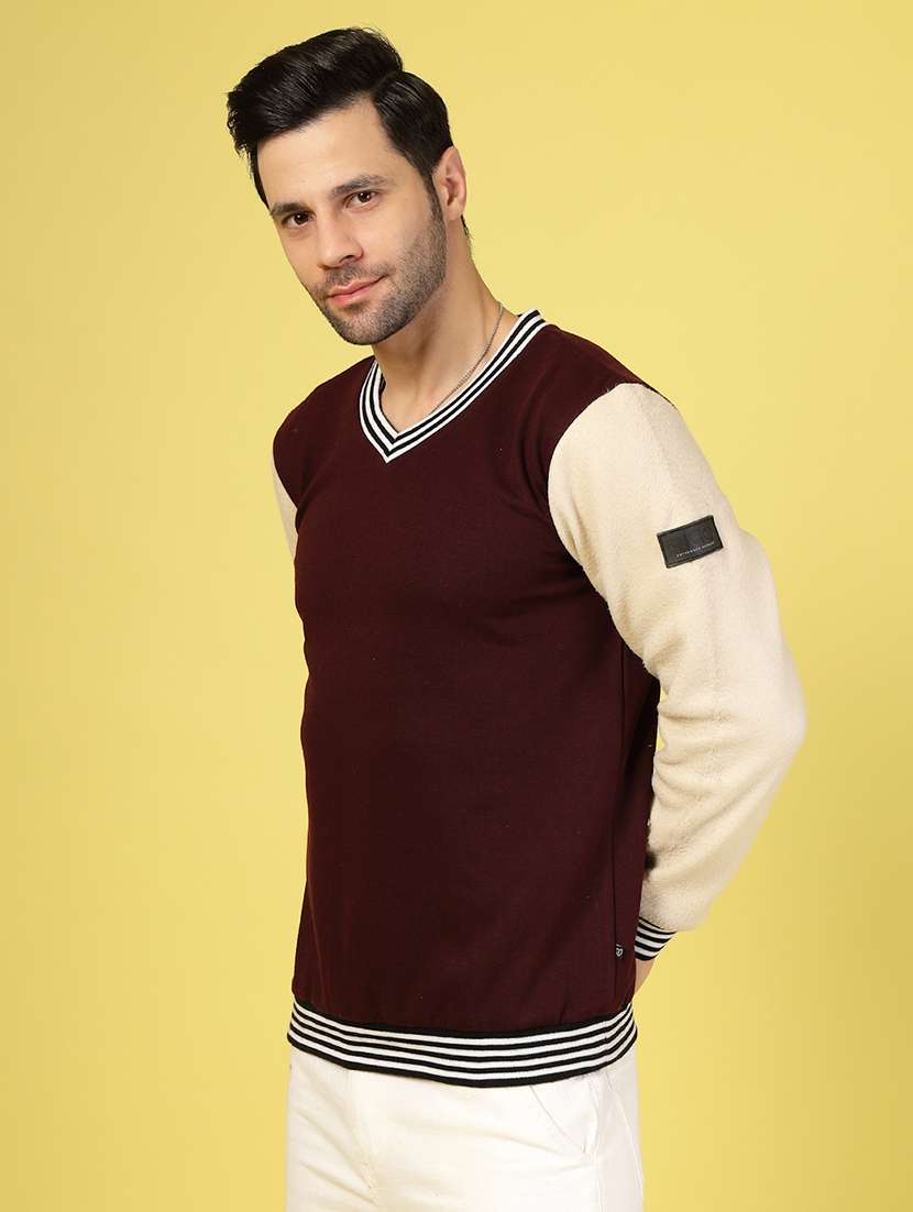 men long sleeves color block sweatshirt - 21703443 - Standard Image - 2