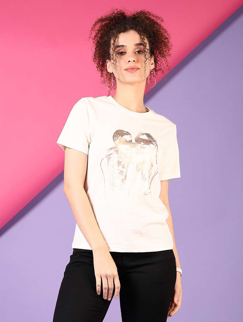 women printed short sleeve t-shirt