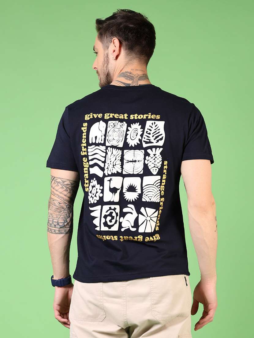 men short sleeves front & back print t-shirt - 21703581 -  Standard Image - 2