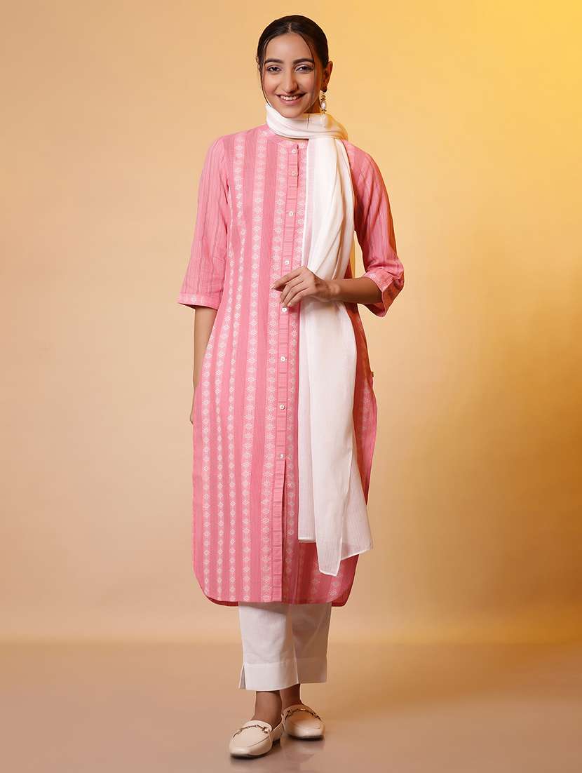 pink cotton kurta pant  set - 21703681 -  Standard Image - 2