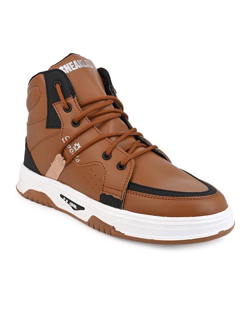 men tan lace up sneakers - 21703739 -  Standard Image - 0