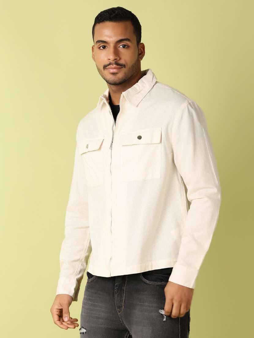 men long sleeves solid casual shirt - 21703818 -  Standard Image - 2