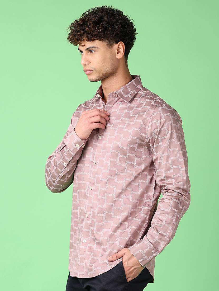 men long sleeves printed casual shirt - 21703821 -  Standard Image - 2