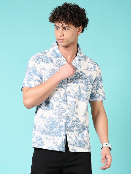 men short sleeves printed casual shirt - 21703828 - Standard Image - 0