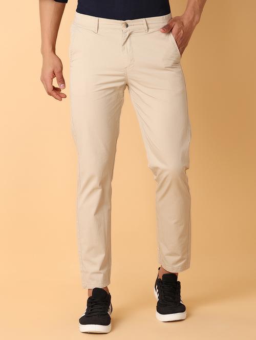 men mid rise solid chinos - 21703833 - Standard Image - 0