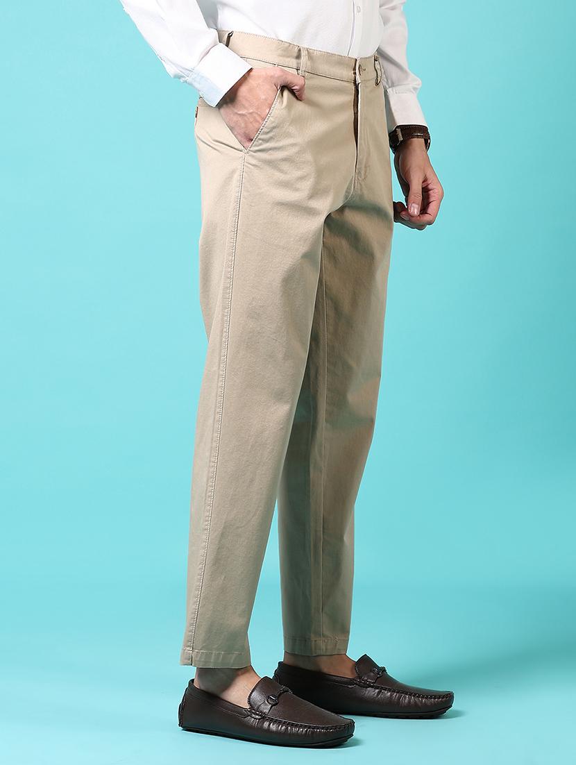 men mid rise solid chinos - 21703852 - Standard Image - 2