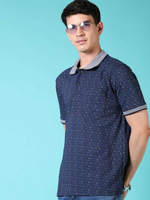 men short sleeves printed polo t-shirt