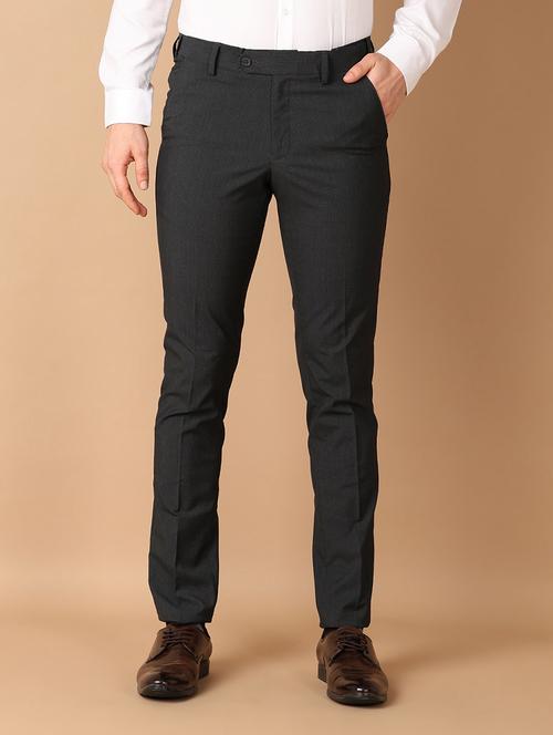 men mid rise solid flat front formal trouser - 21703875 - Standard Image - 0