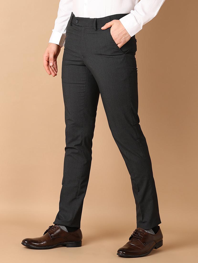 men mid rise solid flat front formal trouser - 21703875 - Standard Image - 2