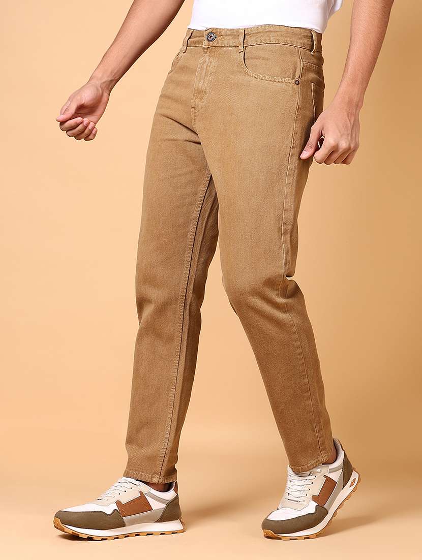 men mid rise straight fit plain denim jeans - 21703878 -  Standard Image - 2