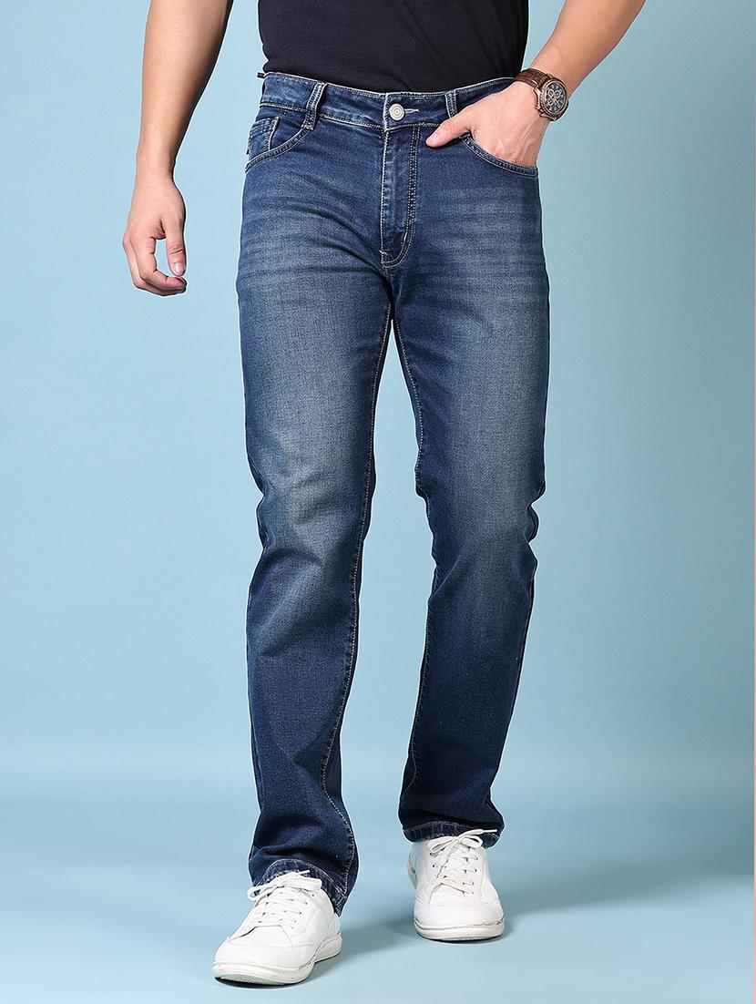 men mid rise plain straight fit jeans - 21703884 - Zoom Image - 0