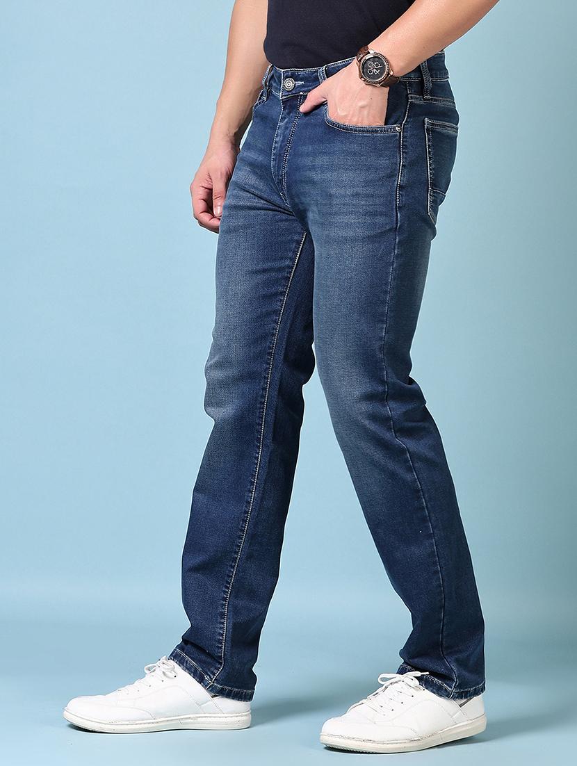 men mid rise plain straight fit jeans - 21703884 - Standard Image - 2