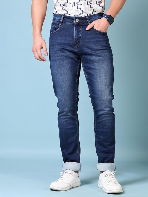 men mid rise plain slim fit jeans - 21703888 - Standard Image - 0