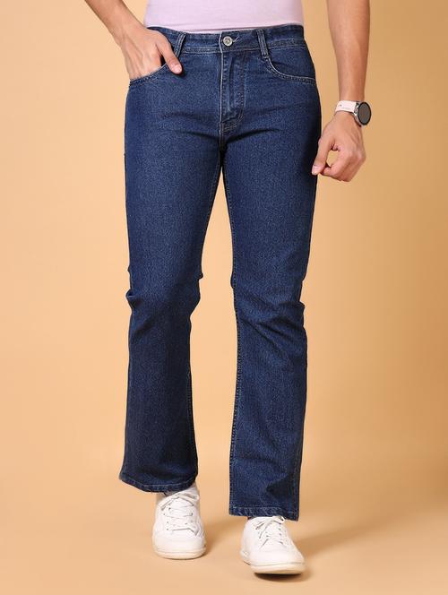men mid rise plain bootcut jeans - 21703890 - Standard Image - 0