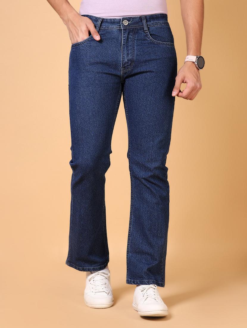 men mid rise plain bootcut jeans - 21703890 - Zoom Image - 0
