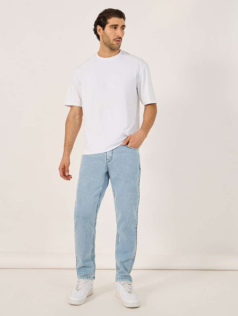 men mid rise plain slim fit jeans - 21703942 - Standard Image - 2