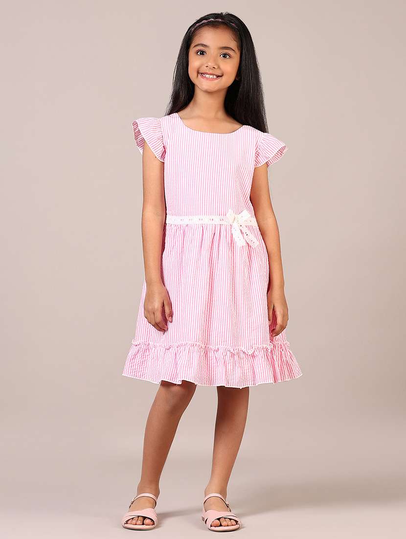Girls Striped Cotton Frock