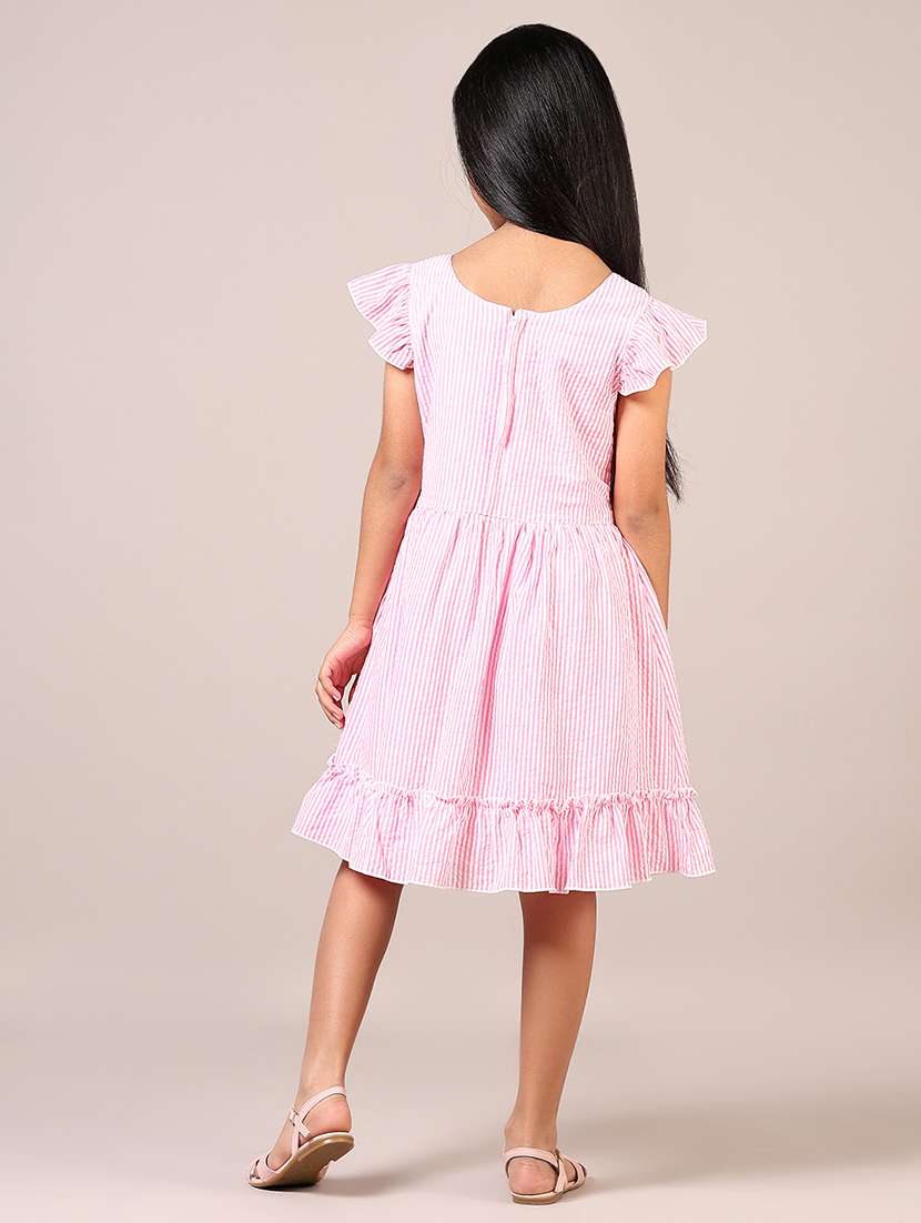 Girls Striped Cotton Frock