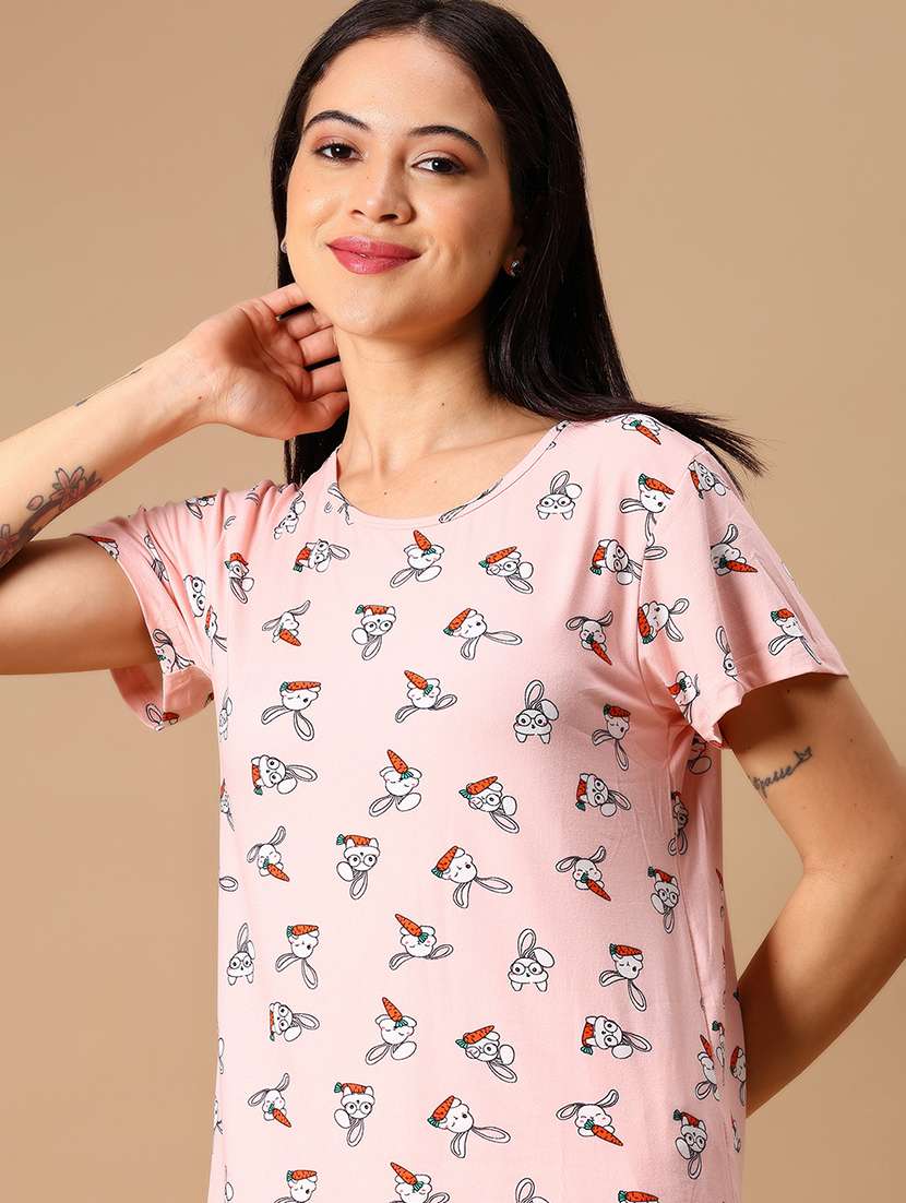 women printed nightwear capri set - 21704146 -  Standard Image - 2