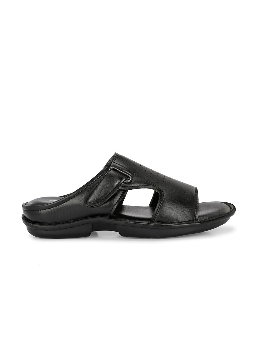 men black slip on sandal - 21704392 - Standard Image - 2
