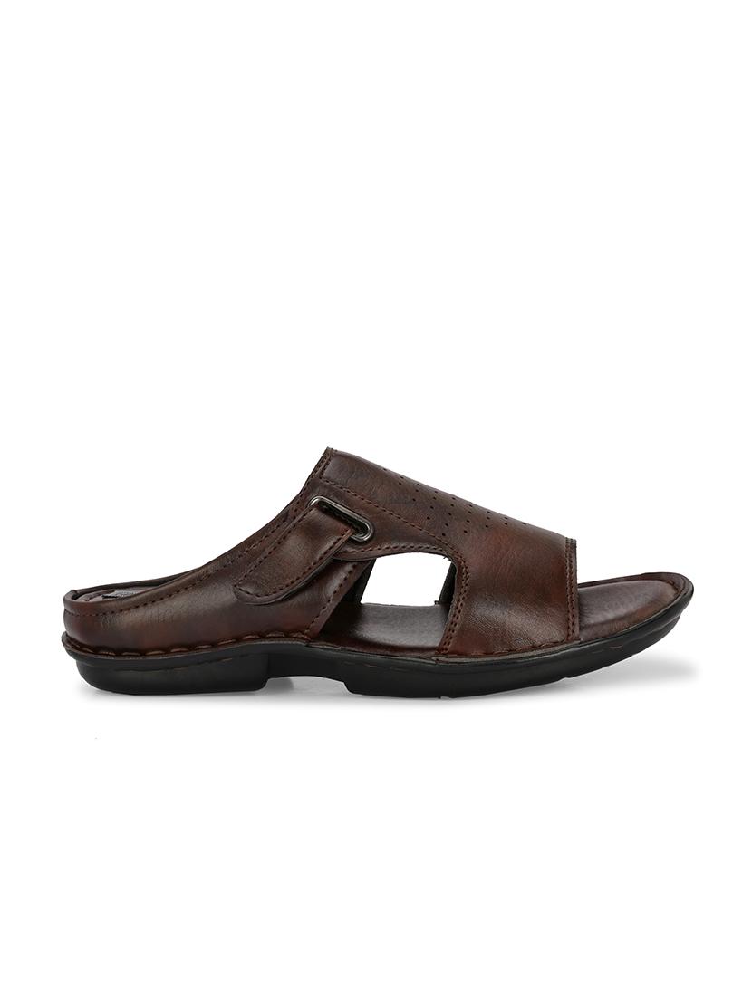 men brown slip on sandal - 21704393 - Standard Image - 2