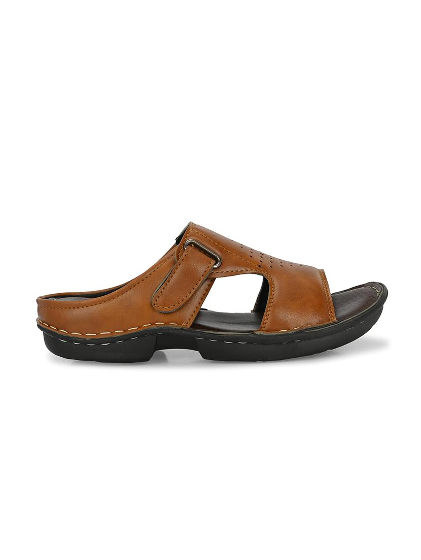 men tan slip on sandal - 21704394 - Standard Image - 2