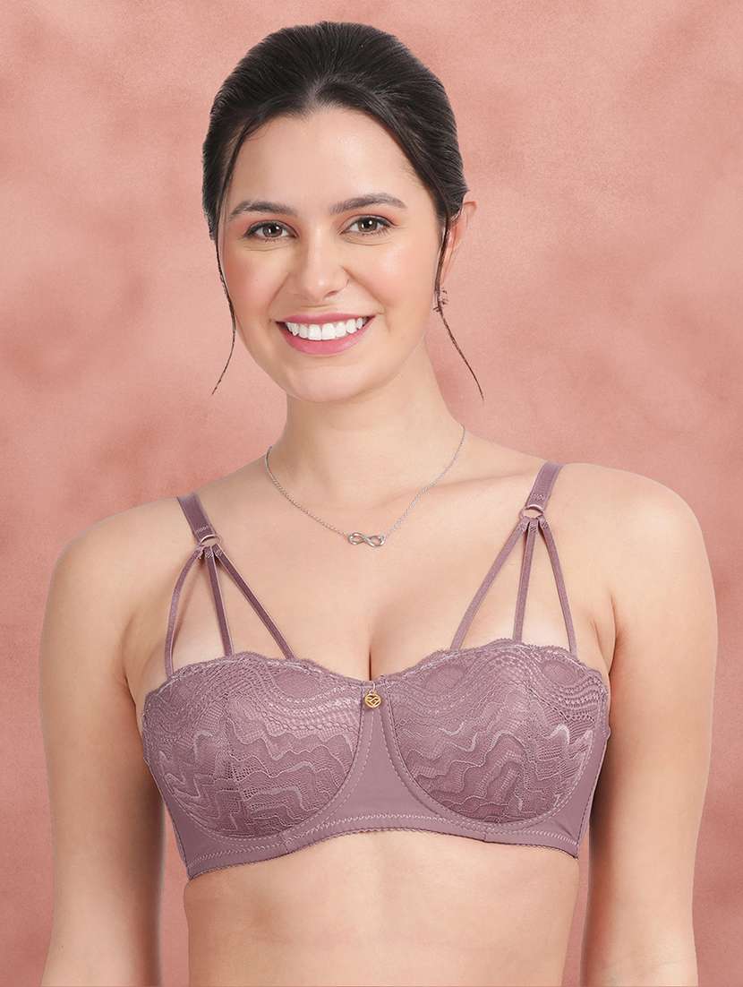 women self design balconette bra