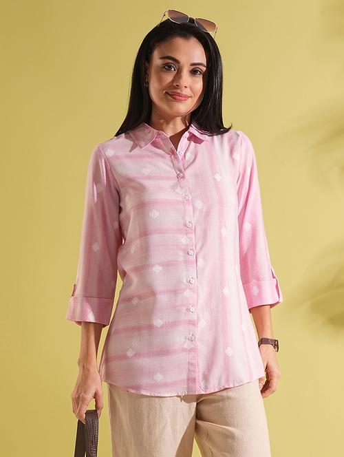 elegant pink cotton printed straight kurti for women - 21704494 -  Standard Image - 0