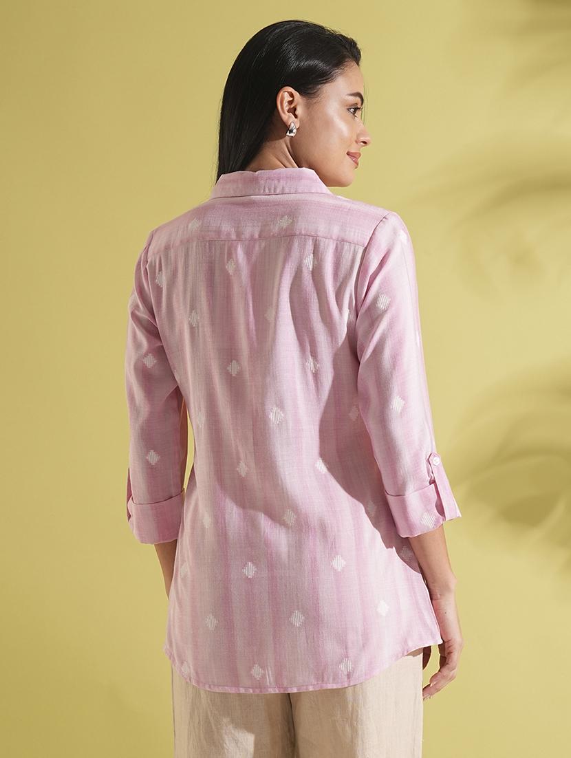elegant pink cotton printed straight kurti for women - 21704494 - Standard Image - 2