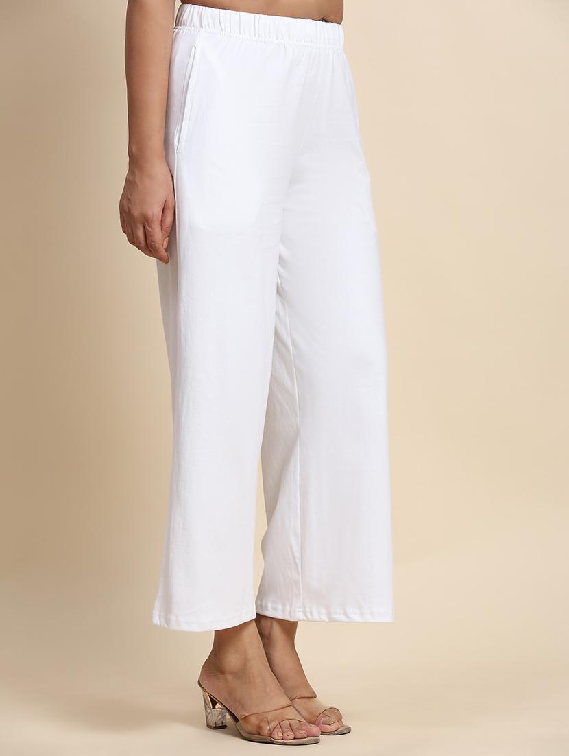 women mid rise solid straight palazzo - 21704653 - Standard Image - 2