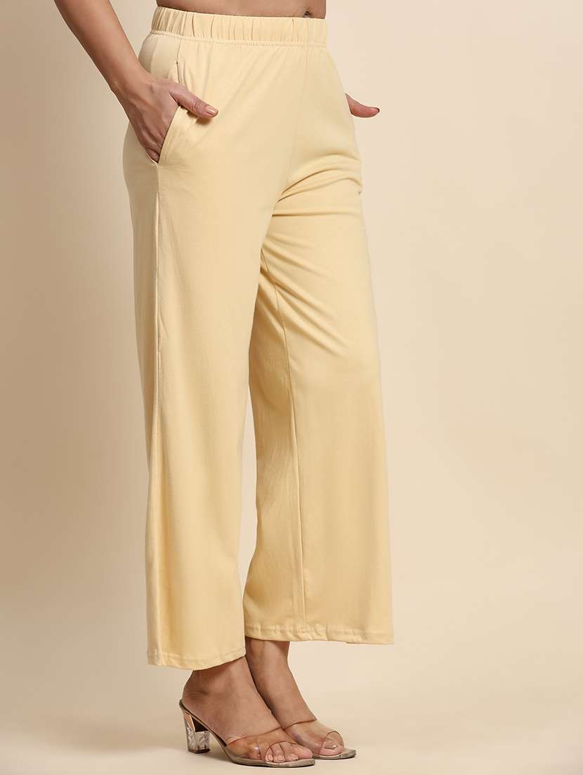 women mid rise solid straight palazzo - 21704655 -  Standard Image - 2