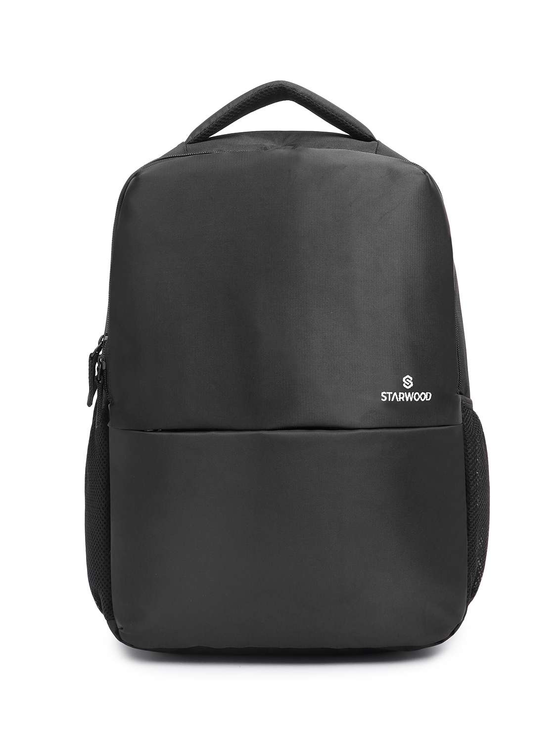 black solid adjustable strap backpack