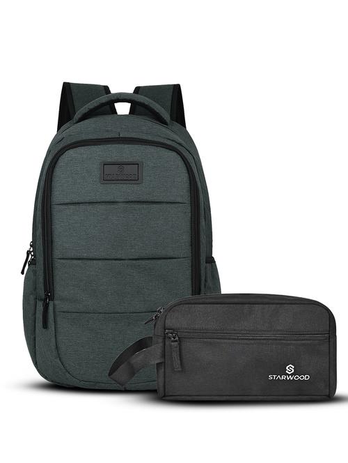 men solid adjustable strap backpack with pouch - 21704739 -  Standard Image - 0