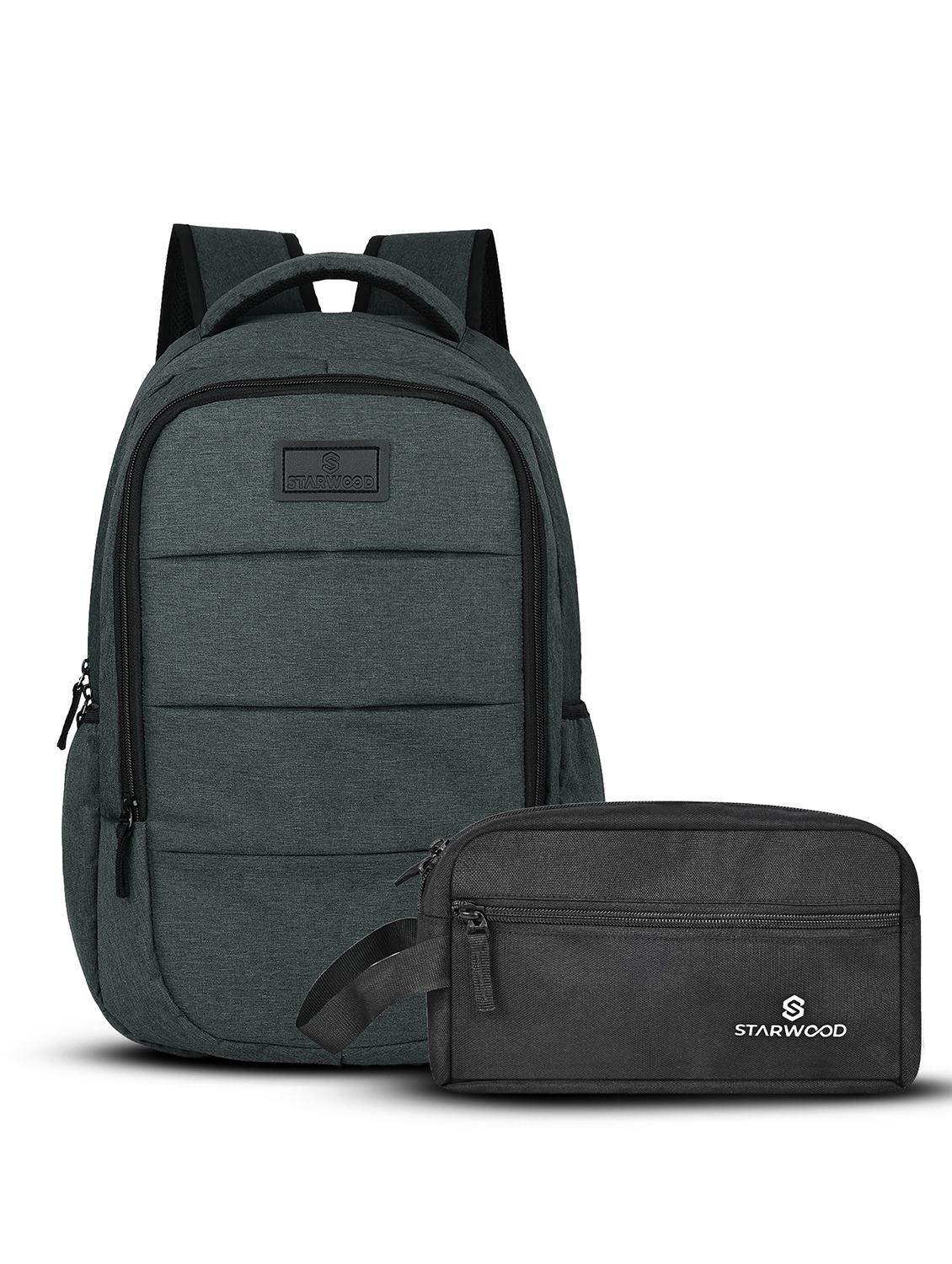 men solid adjustable strap backpack with pouch - 21704739 -  Zoom Image - 0