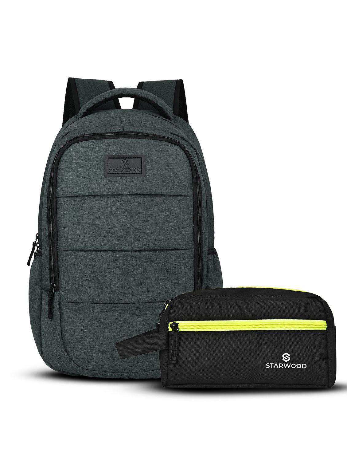 men solid adjustable strap backpack with pouch - 21704740 - Zoom Image - 0