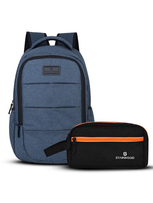 men solid adjustable strap backpack with pouch - 21704742 - Standard Image - 0