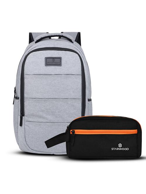 men solid adjustable strap backpack with pouch - 21704743 - Standard Image - 0