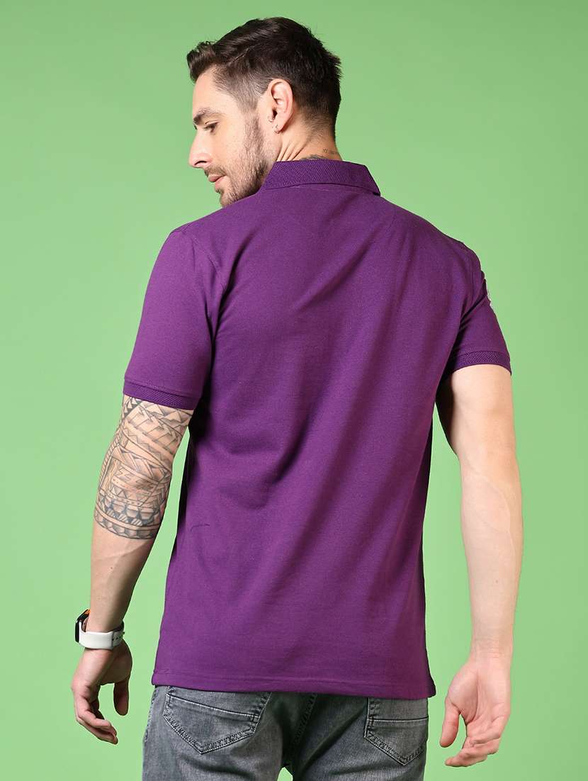 men solid short sleeves polo t-shirt - 21705022 -  Standard Image - 2