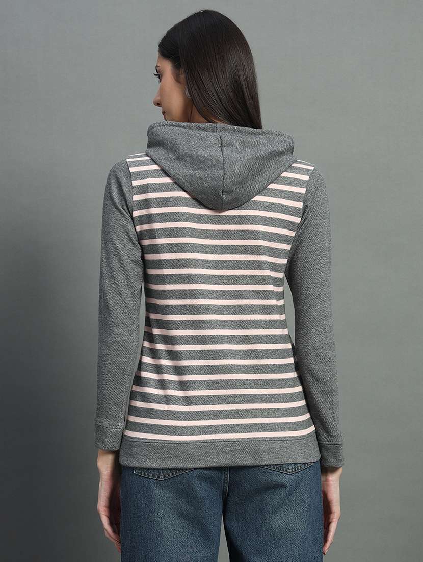 women long sleeves striped sweatshirt - 21705037 -  Standard Image - 2