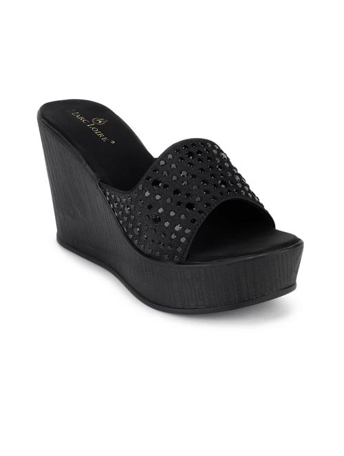 black black slip on wedge - 21705373 - Standard Image - 0