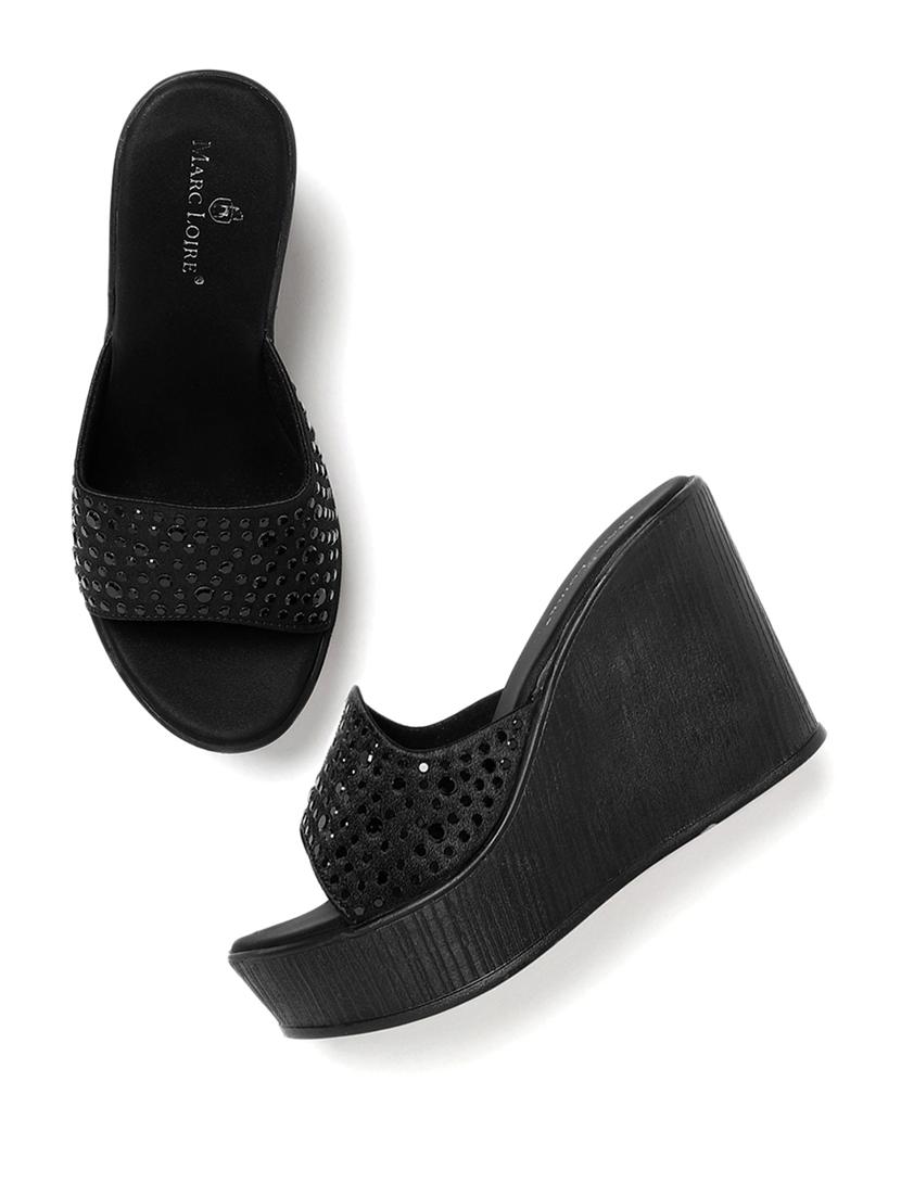 black black slip on wedge - 21705373 - Standard Image - 2