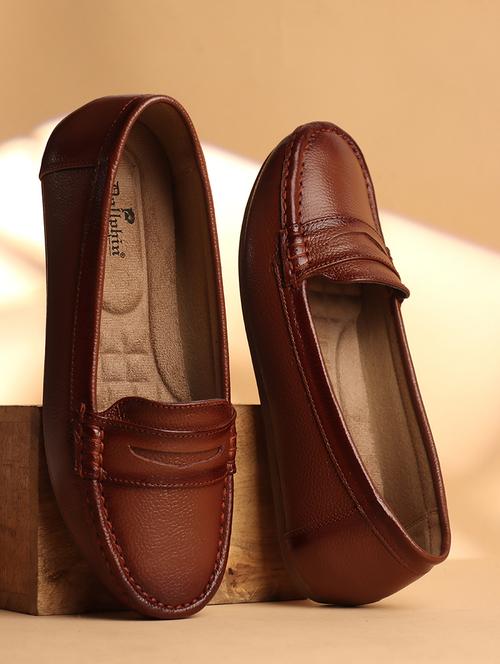 women brown slip on loafer - 21705399 - Standard Image - 0